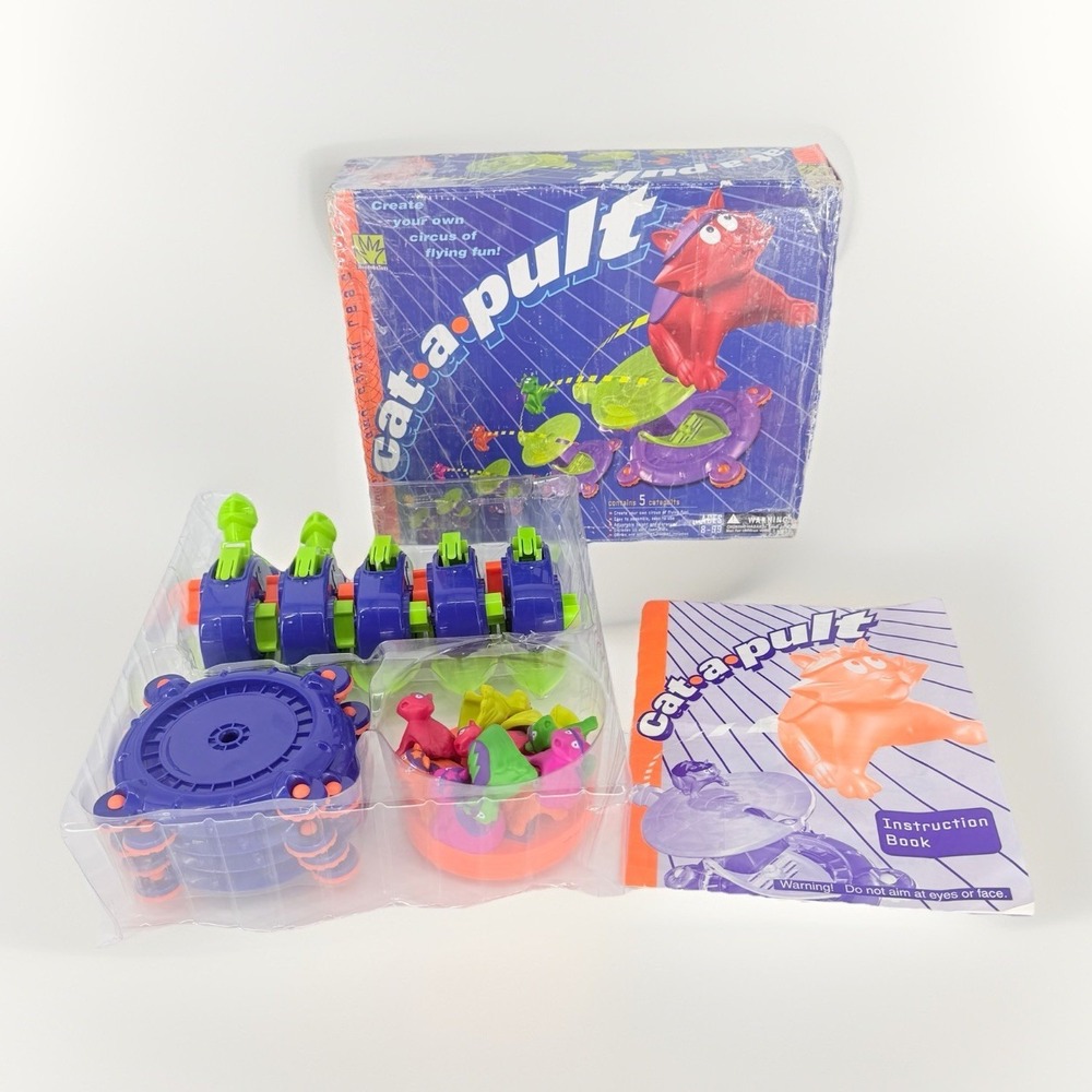 Cat-A-Pult Complete Game 2001 HandsOnToys Flying Cats Chain Reaction Toy